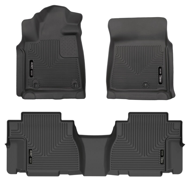Toyota Sequoia Floor Liners - Front + Rear - Husky Liners - WeatherBeater - Black - `08-`11 Toyota Sequoia Floor Liners - Front + Rear - Husky Liners - WeatherBeater - Black - `08-`11
